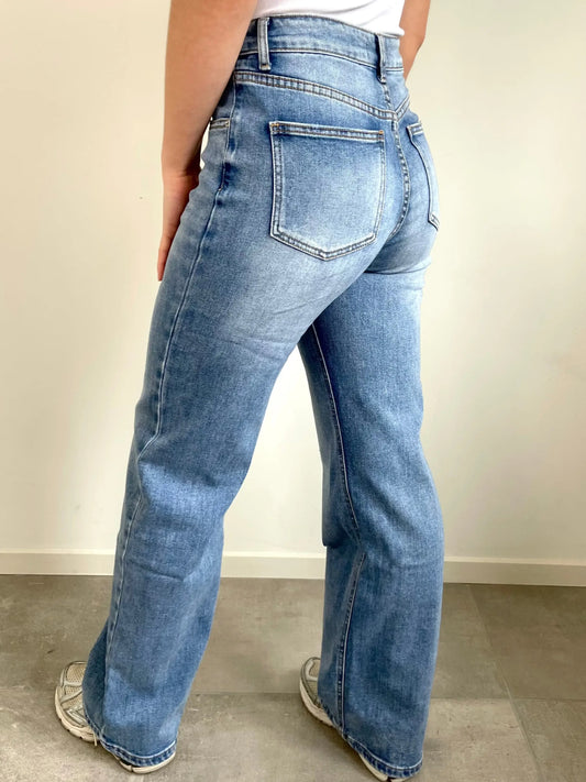 Cross Waist Jeans By Juulz Fashion