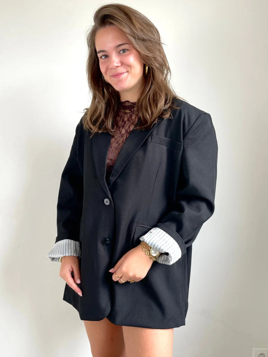 Split Blazer Black By Juulz Fashion