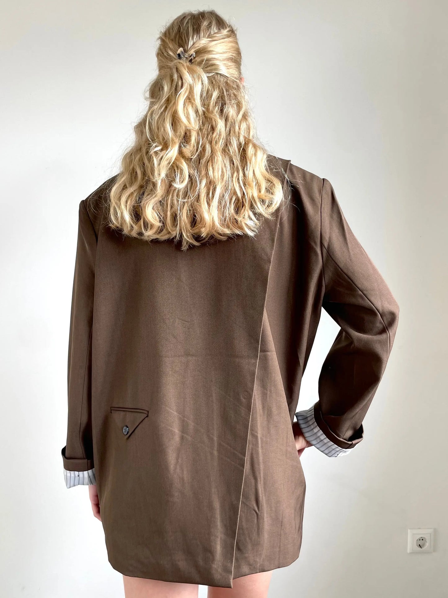 Split Blazer Brown By Juulz Fashion