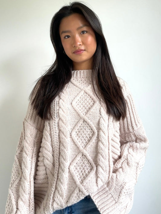 Chunky Cable Knit Beige