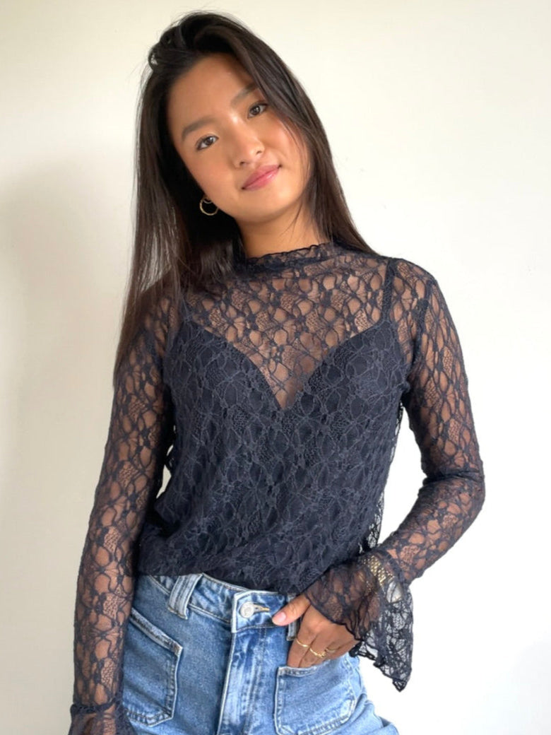 Lace Longsleeve Navy