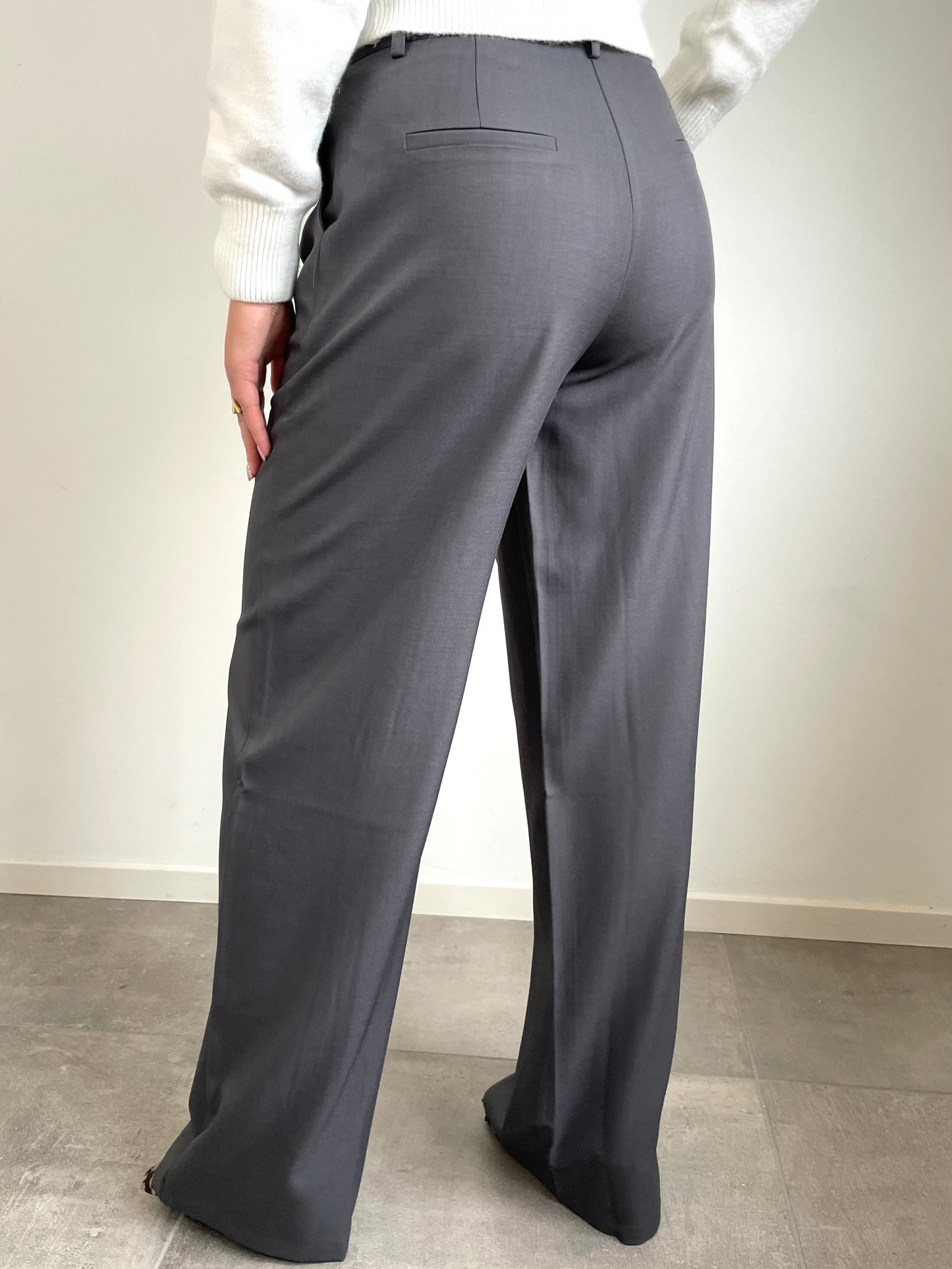 Wide Leg Pantalon Grijs - Tall