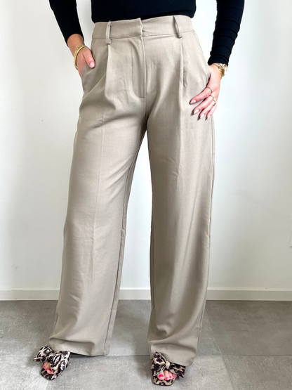 Wide Leg Pantalon Taupe - Tall