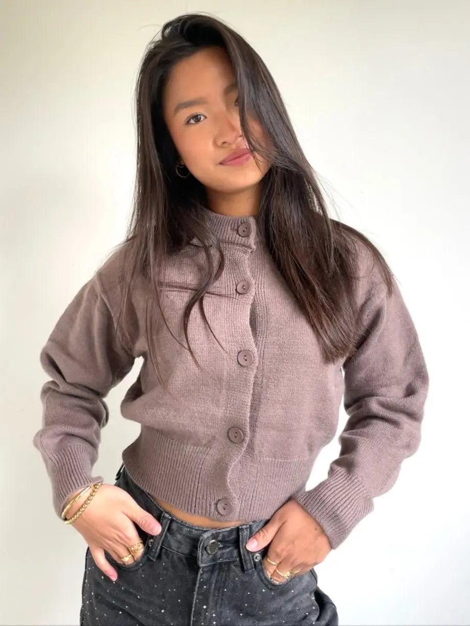 Cozy Cardigan Brown - By Juulz Fashion