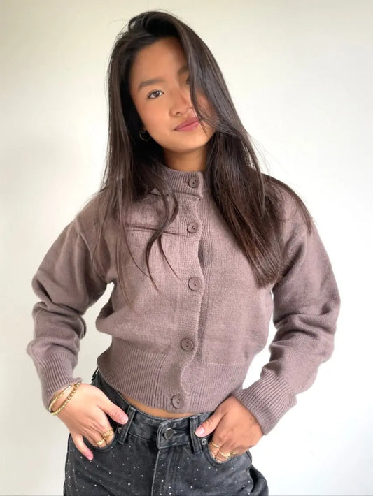 Cozy Cardigan Brown - By Juulz Fashion