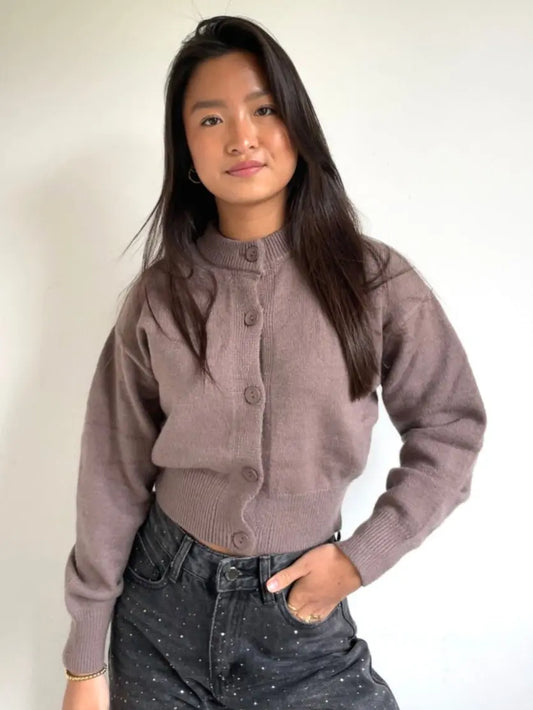 Cozy Cardigan Brown - By Juulz Fashion