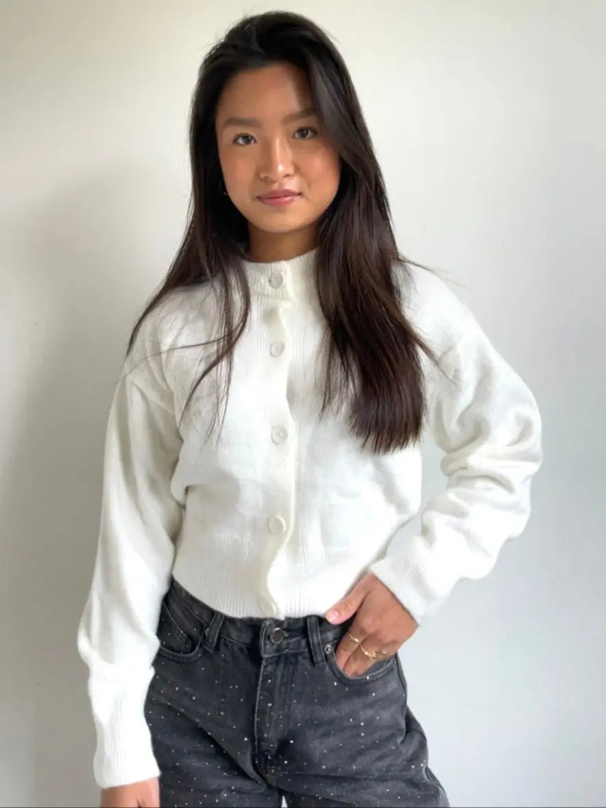 Cozy Cardigan White - By Juulz Fashion