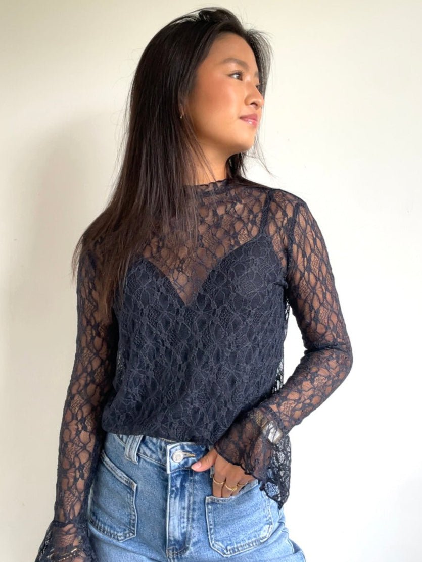 Lola Longsleeve Navy - By Juulz Fashion
