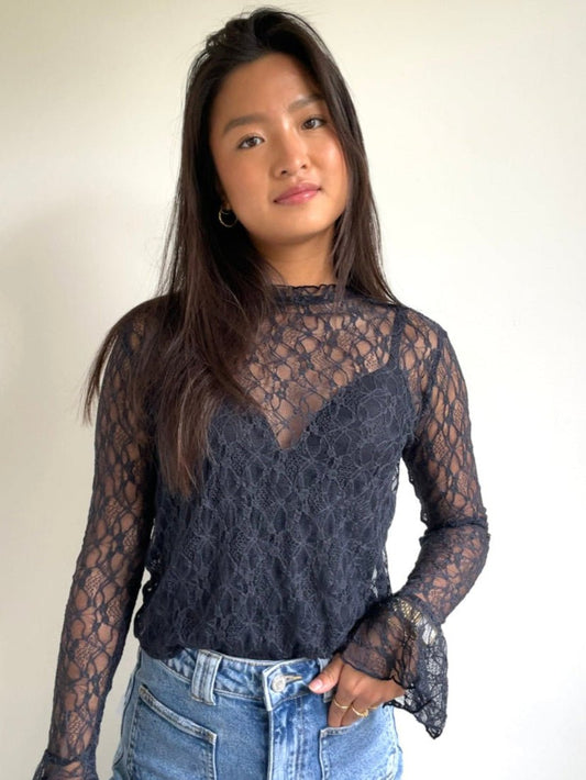 Lola Longsleeve Navy - By Juulz Fashion