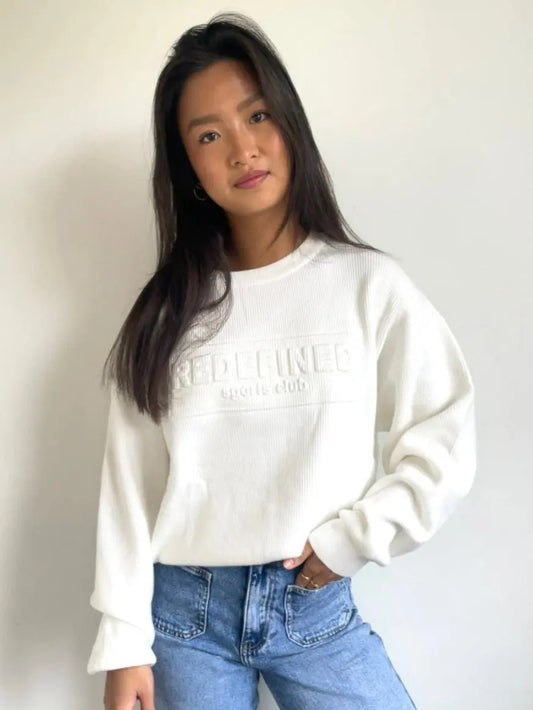 Redefined Ribbed Sweater White - By Juulz Fashion