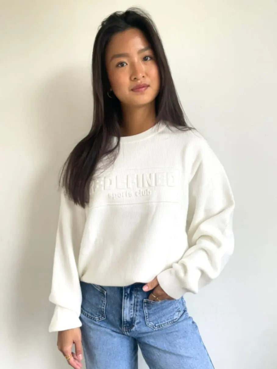 Redefined Ribbed Sweater White - By Juulz Fashion
