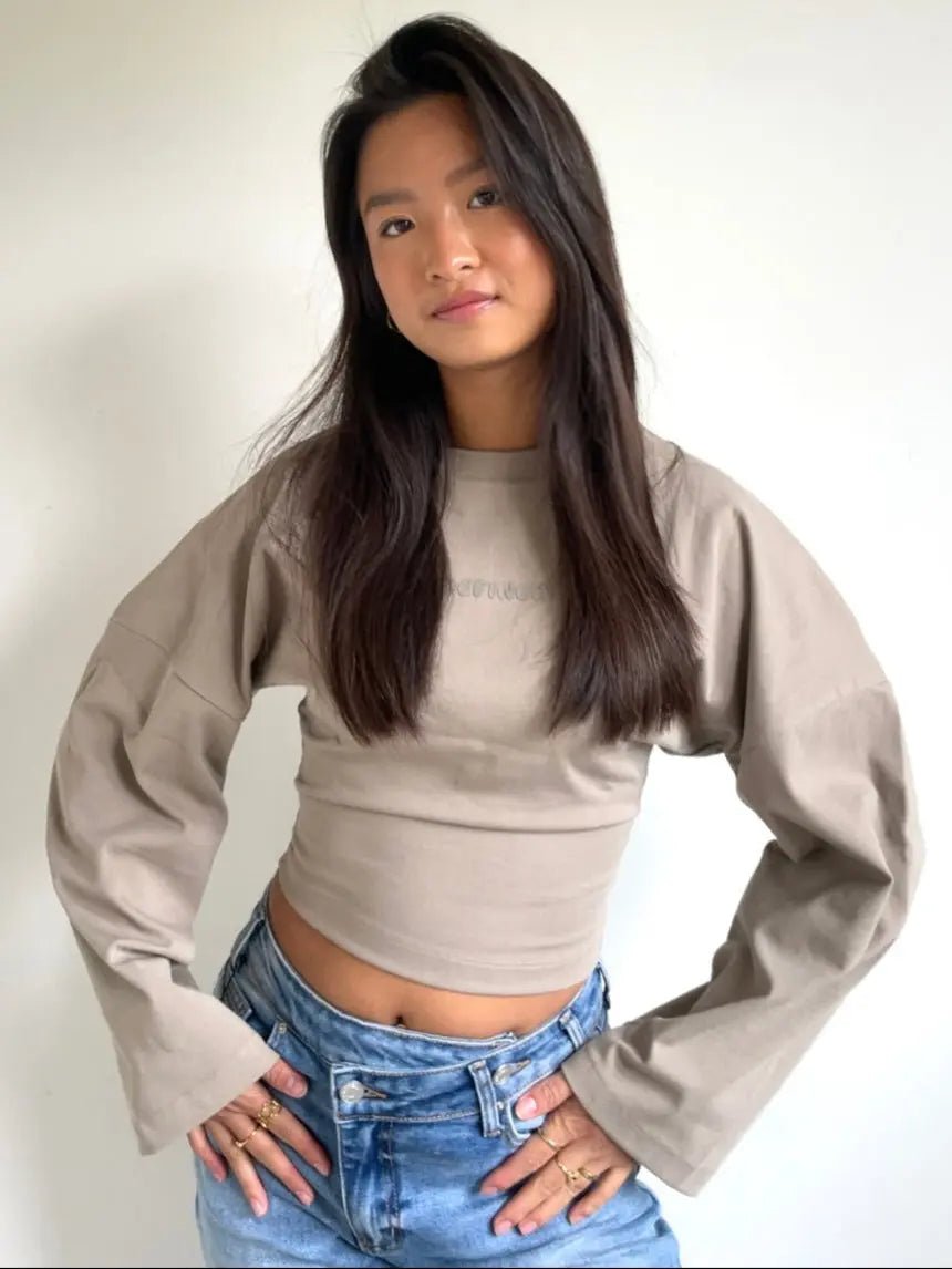 Redefined Top Taupe - By Juulz Fashion