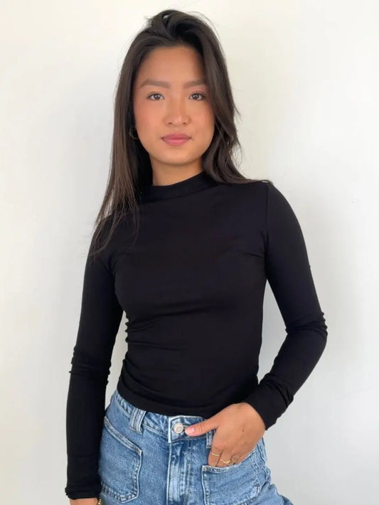 Slim Fit Longsleeve Black - By Juulz Fashion
