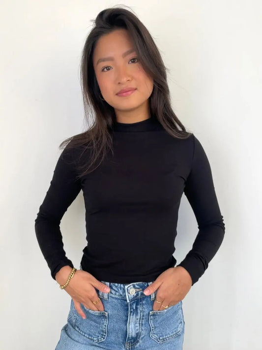 Slim Fit Longsleeve Black - By Juulz Fashion