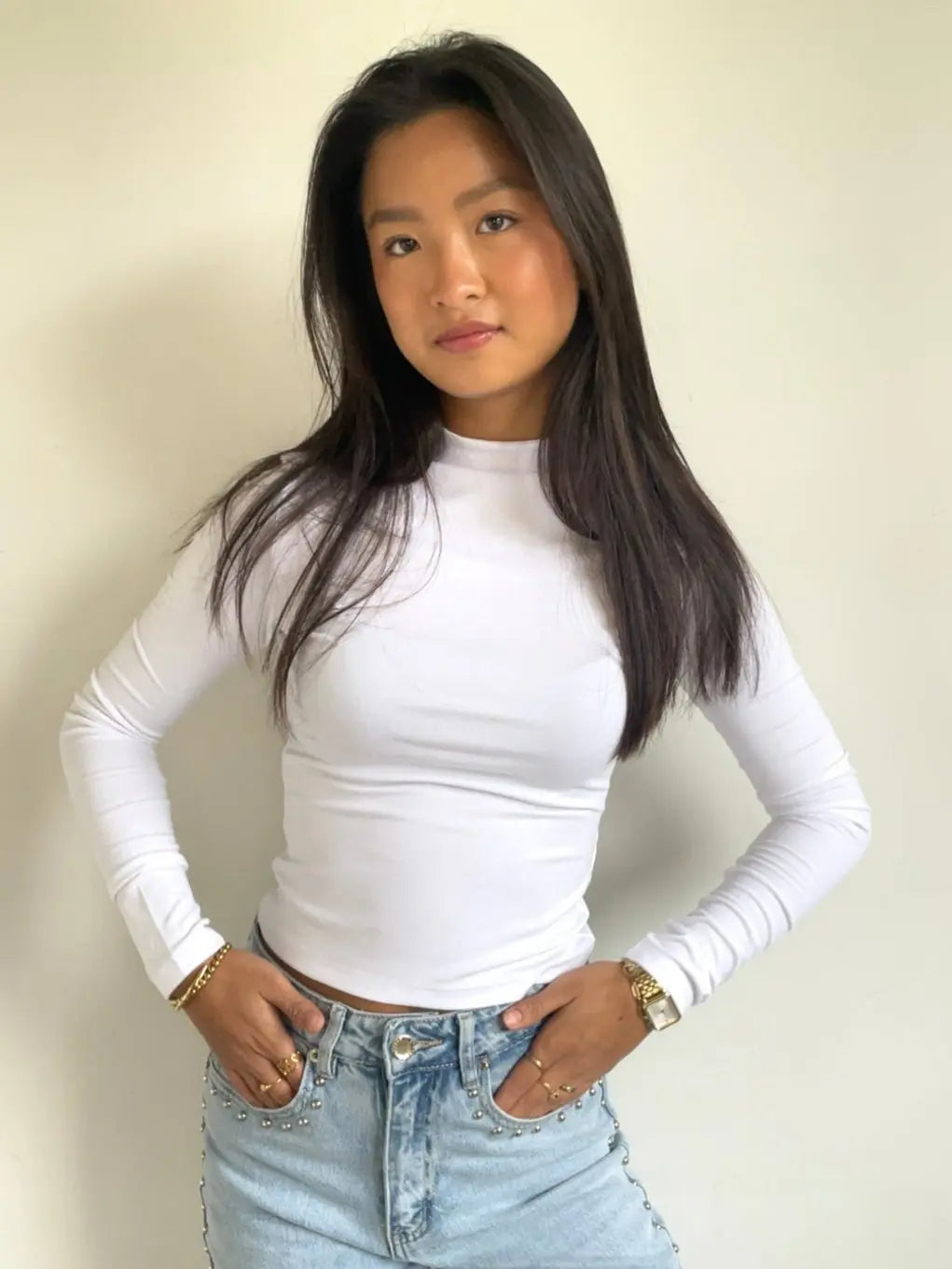 Slim Fit Longsleeve White - By Juulz Fashion
