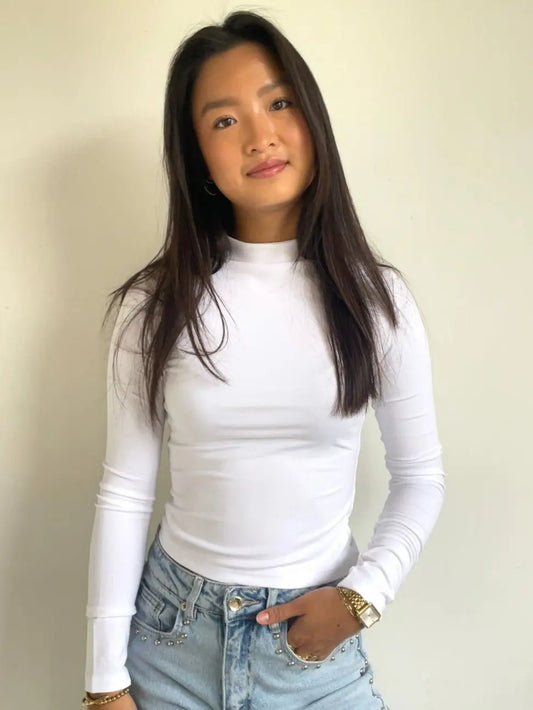 Slim Fit Longsleeve White - By Juulz Fashion